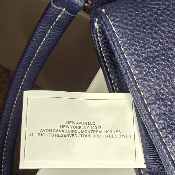 Avon Red White and Blue Leather Bag Purse Bonded Leather - Picture 4 of 6